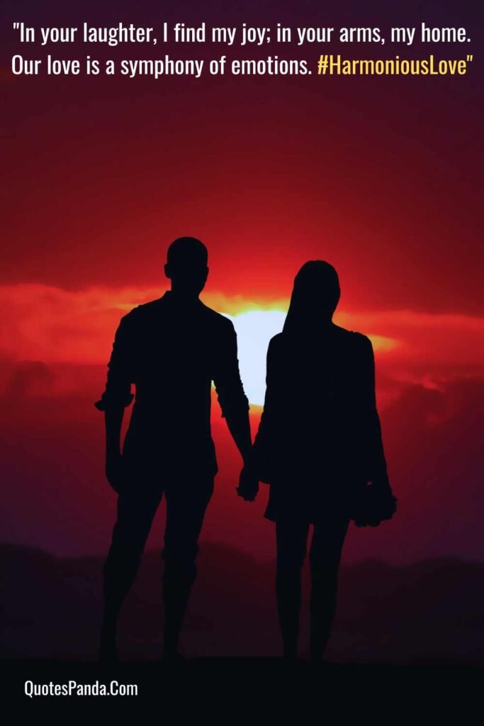 Lovely soulmate picture in amazing sun set with inspiring quotes