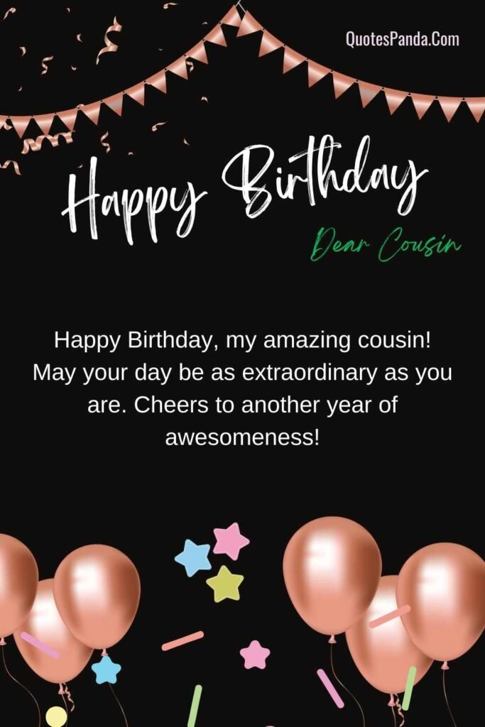 cousin birthday greetings card with messages