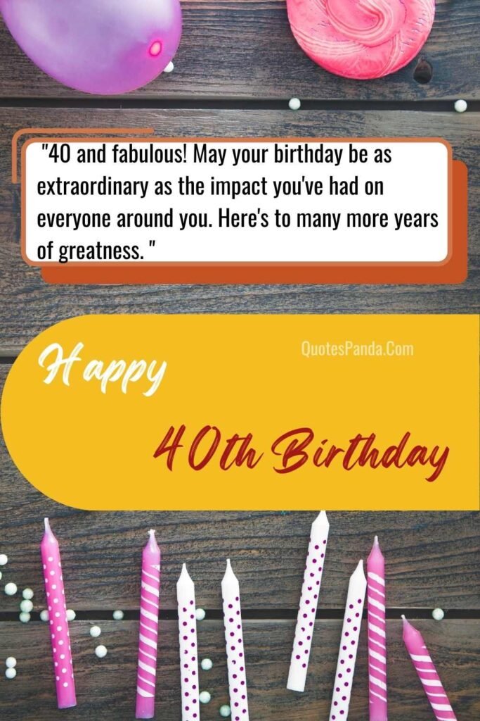 elegant 40th birthday pictures and quotes