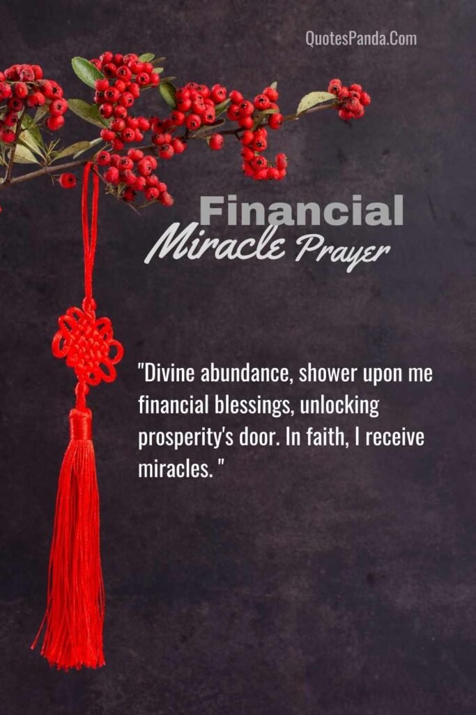 financial miracle manifestation prayer images
