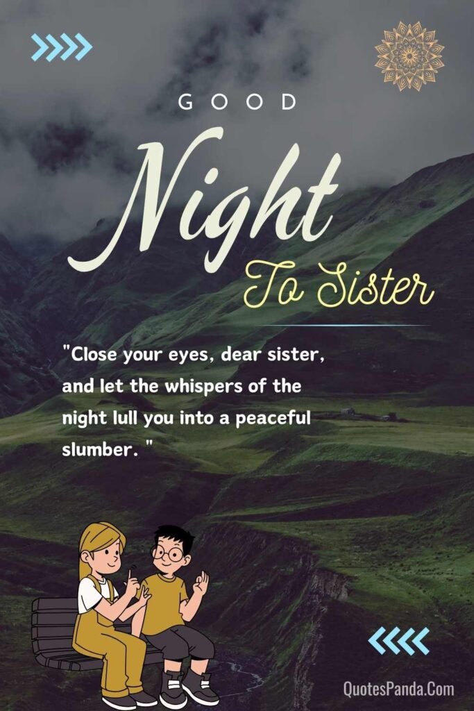 sibling night-time affectionate wishes sister messages